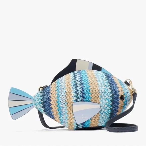 Kate Spade What A Catch 3D Fish Crossbody Bag Novelty Purse Blue NWT - Picture 2 of 8